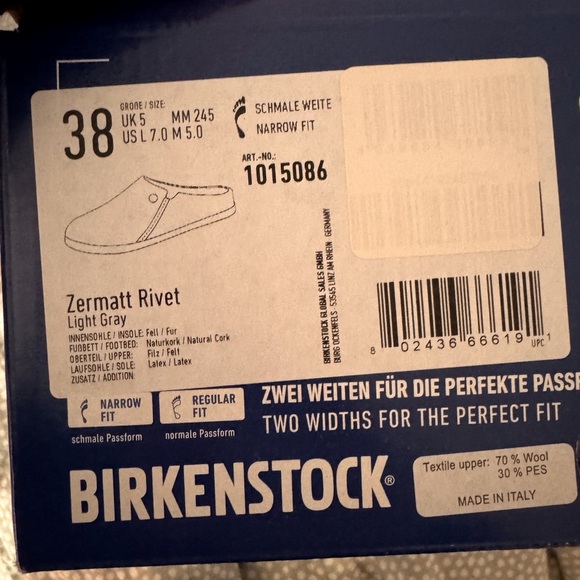 BIRKENSTOCK Zermatt Shearling Wool Felt Slippers in Light Gray - Picture 13 of 13